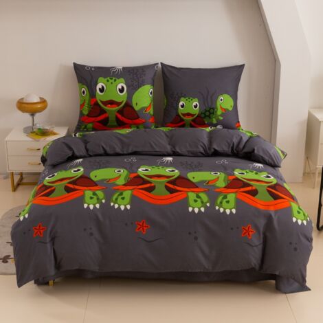 Parure de lit enfant en coton 140x200 - Tortues