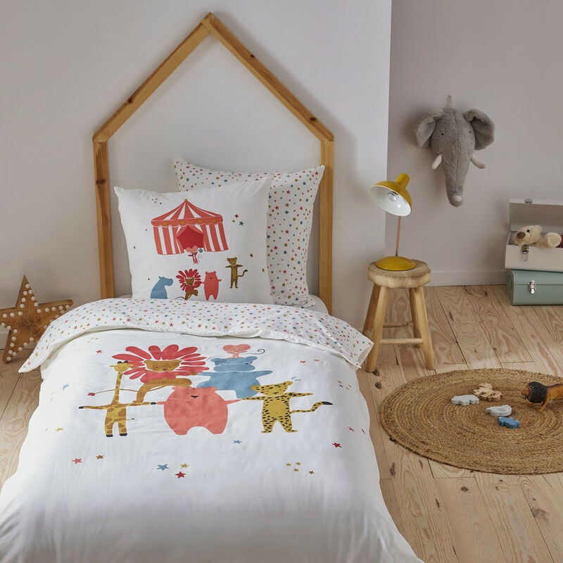 Future Home - Parure enfant 140x200cm Circus 57 fils - 140x200cm - Blanc