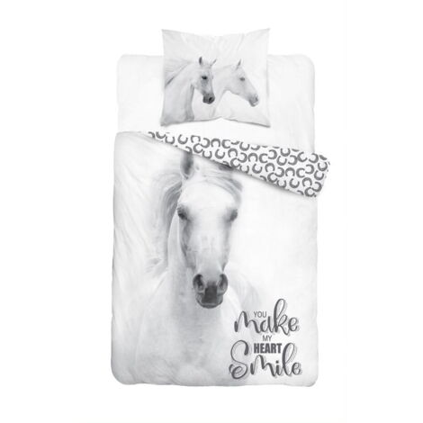 Parure de lit enfant HORSE Blanc 140x200