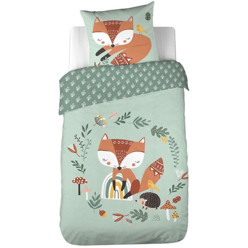 Parure de lit enfant Renard - 100% coton 57 fils/cm²
