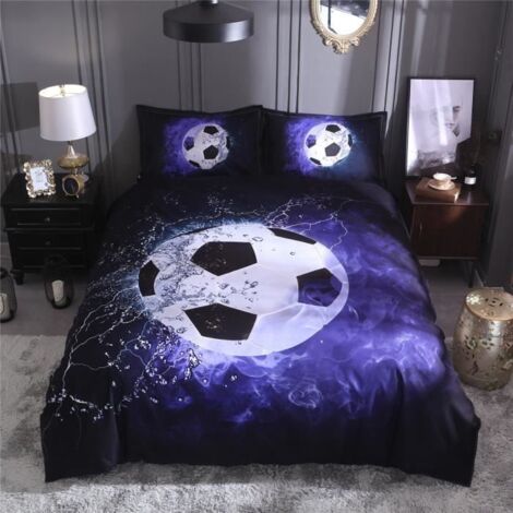 Parure De Lit Ensemble Housse De Couette 3D Football Avec Taies d\'oreiller