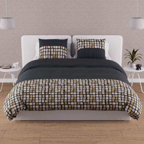 Parure de lit Fabio anthracite 260x240 cm