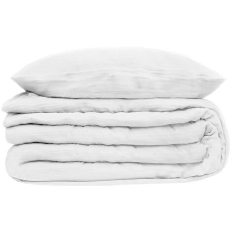 Parure de lit Flora Blanc 240x220 Atmosphera