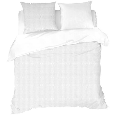 Parure de lit géométrique et réversible Blanc 240x220 cm