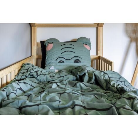 Parure de lit enfant 140x200 avec imprimé dinosaures ✔️ Petite Amélie