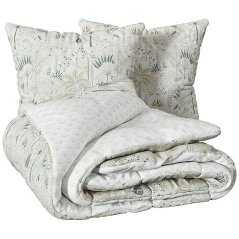 Parure De Lit Imprimée Sonie 240x220 Blanc Atmosphera