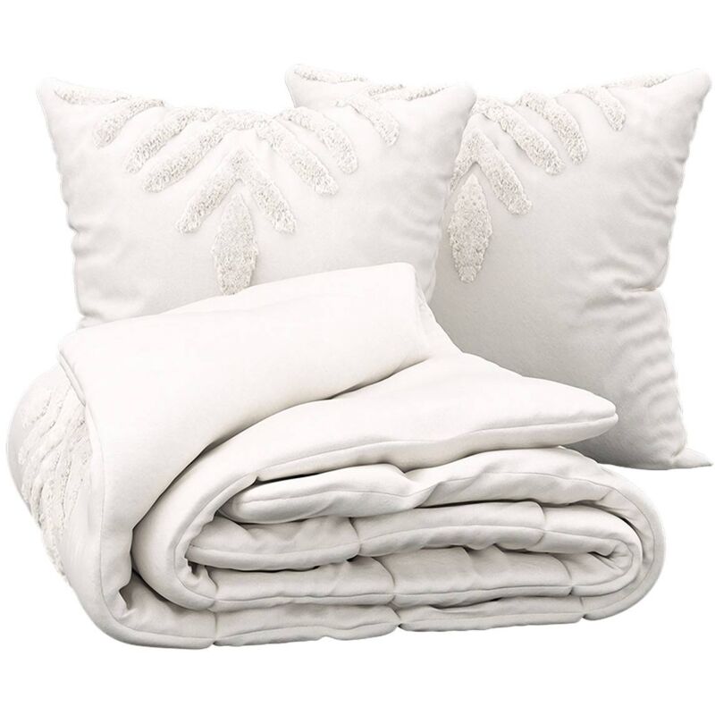 Parure de lit Inuit dreams coton blanc ivoire 240x220cm Atmosphera créateur d'intérieur