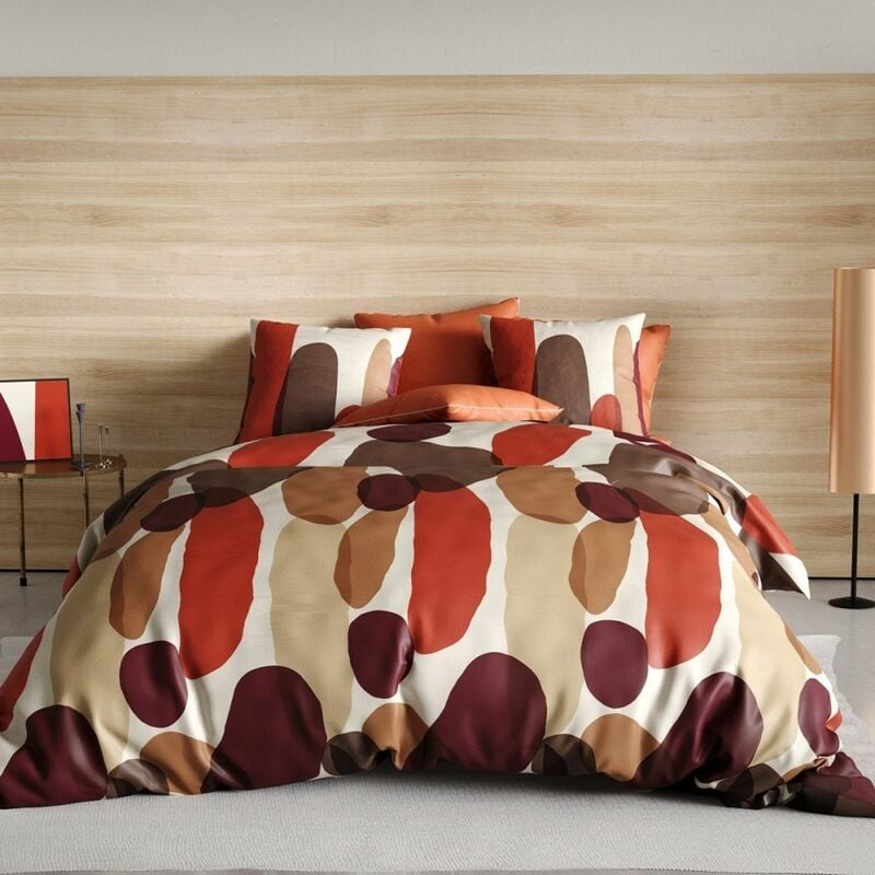 Housse de couette 200x200 Jopline + 2 taies 100% coton 57 fils