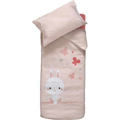 Parure de lit lapinou Rose Clair 100x140 cm