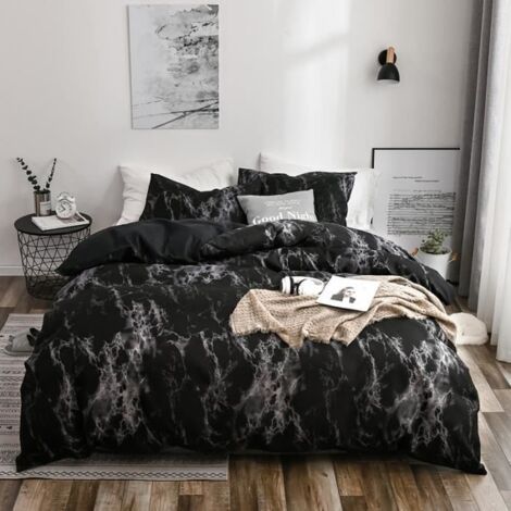 Parure de Lit - Marque Inconnue - Housse de couette 200X200cm - Noir, Blanc - 100% Polyester
