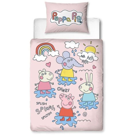 Parure de lit - Peppa Pig , Susy Sheeep, Rebecca Rabbit, Emily Elephant - 120 cm x 150 cm