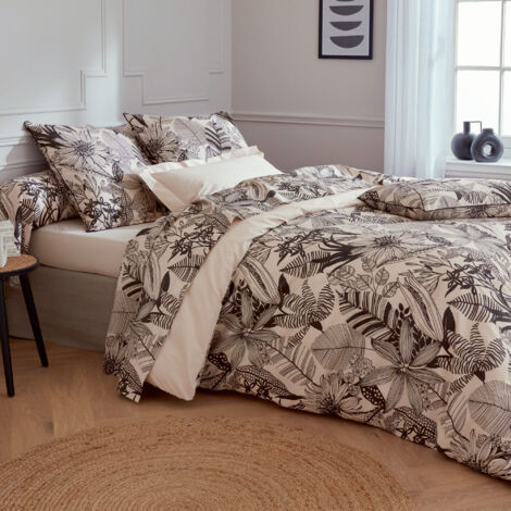 Parure de lit percale de coton ALBA Taie 50x70 cm 140x200 cm