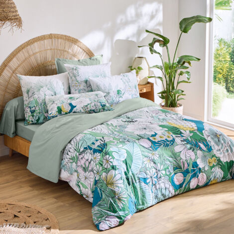 Parure de lit percale de coton collection BALI Taie 50x70 cm 240x220 cm