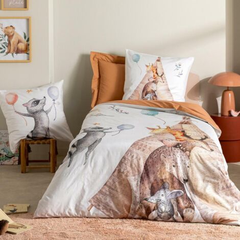 Parure de lit percale de coton TIPI 140x200 cm