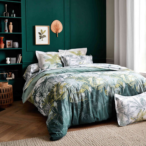 Parure de lit percale Trinidad mousson 240x220 cm - Tradilinge