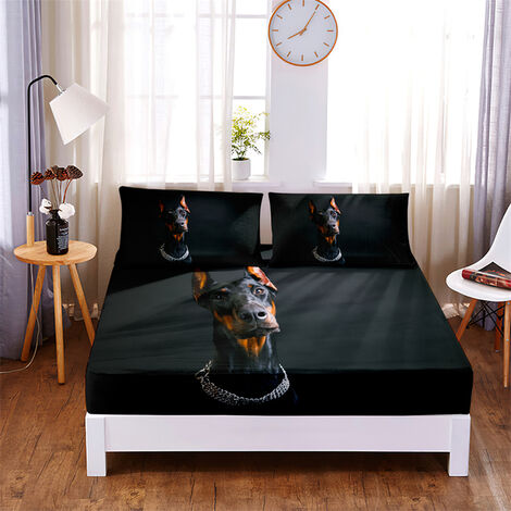 Parure de lit pour chien, 3 pièces, drap-housse en Polyester solide, couvre-matelas aux quatre coins avec bande élastique,1,150x190x25cm3pcs,Drap-housse