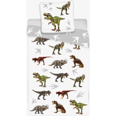 Parure de lit pour jeunes 140x200 Dinosaures colorés Dreams Dinusie