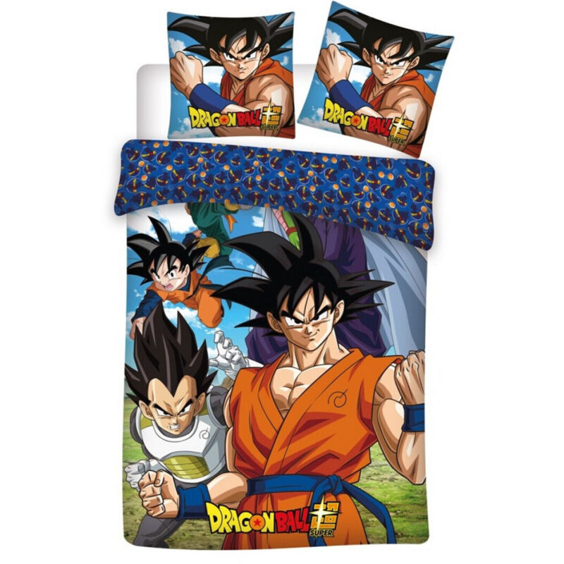 Aymax - Parure de lit réversible Dragon Ball z - 140 cm x 200 cm