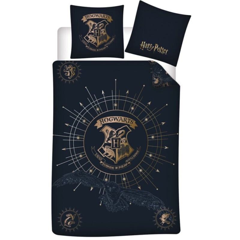 Aymax - Parure de lit réversible Écusson Harry Potter - 140 cm x 200 cm
