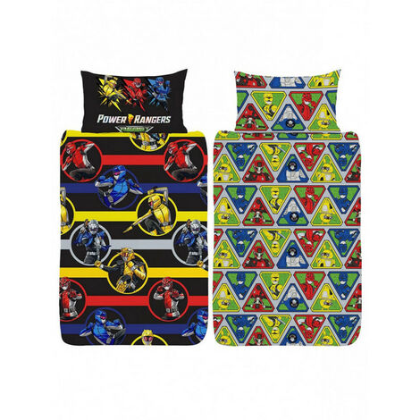 Parure de lit réversible Et Taie D'oreiller Power Rangers Beast Morpheurs - 135 cm x 200 cm
