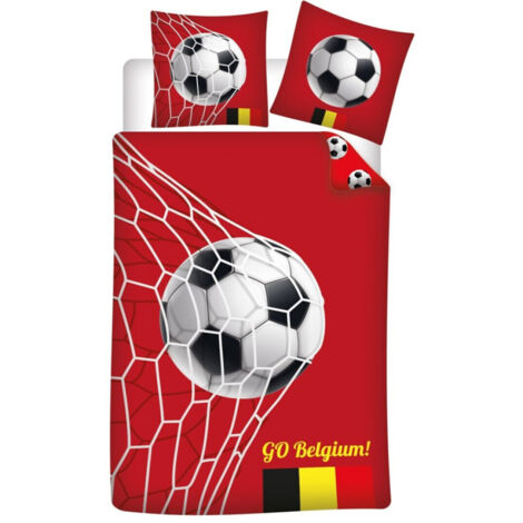 Parure de lit réversible Football - Equipe Nationale de Belgique - 140 cm x 200 cm