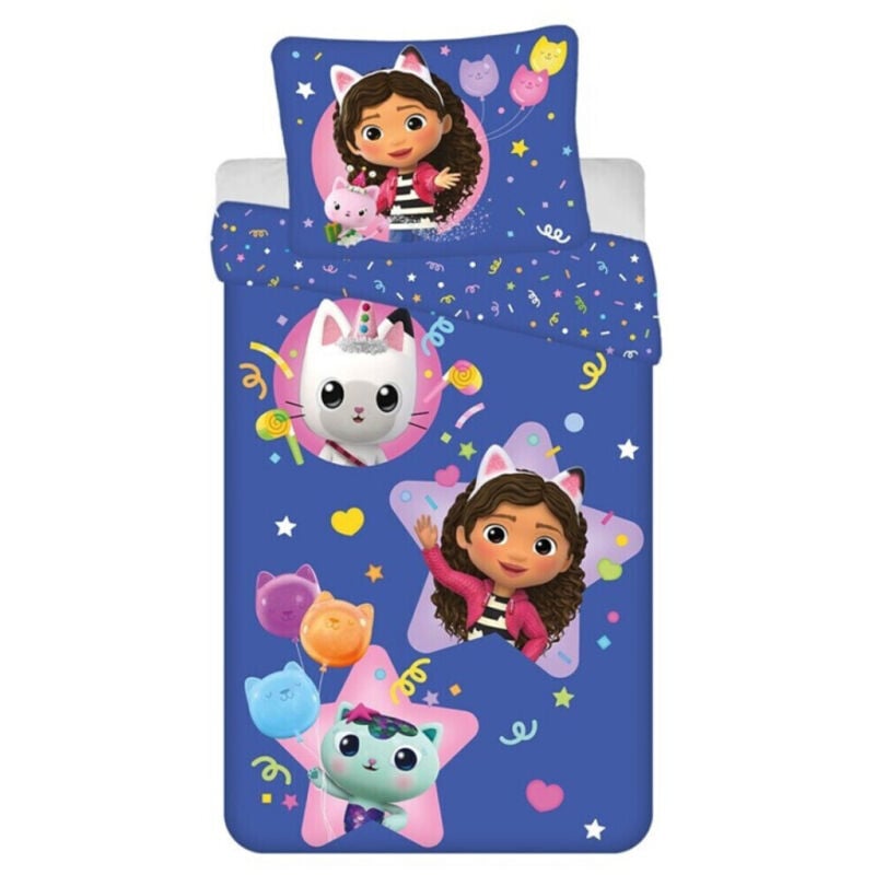 Parure de lit réversible Gabby et la Maison Magique - Bleu Foncé - 140 cm x 200 cm