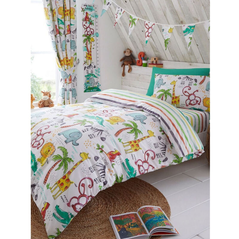 Parure de lit réversible Jungle rayé- 120 x 150 cm