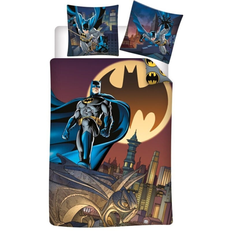 Aymax - Parure de lit réversible Logo Batman Ombre - 140 cm x 200 cm