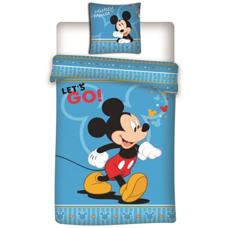 Parure de lit réversible - Mickey qui marche - 140 cm x 200 cm