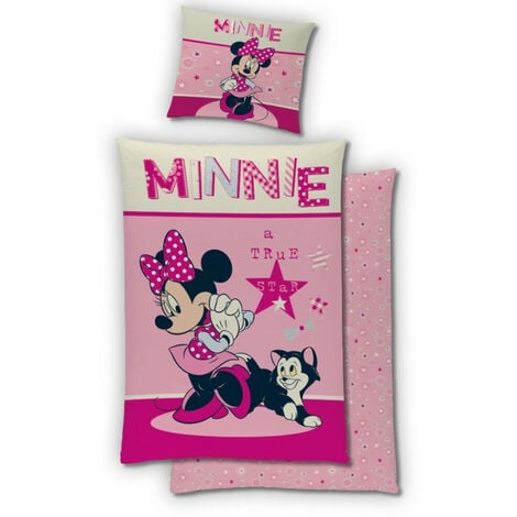 Parure de lit Mickey et Minnie love rouge 240x220 cm - Magic Heroes