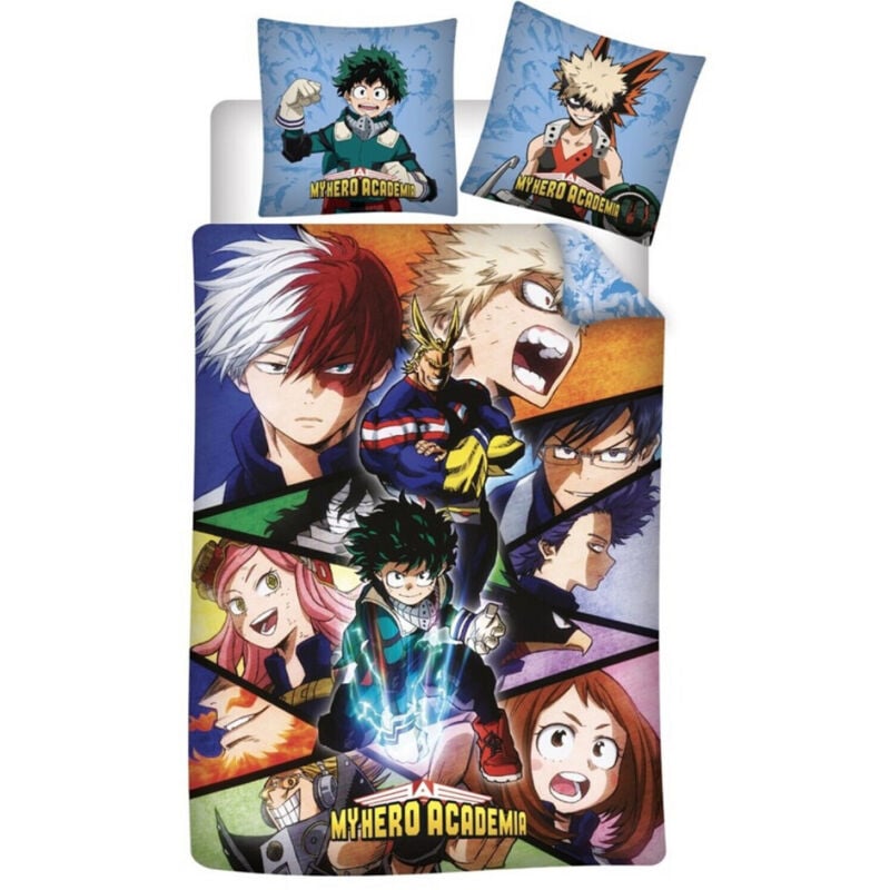 Aymax - Parure de lit réversible My Hero Academia - 140 cm x 200 cm