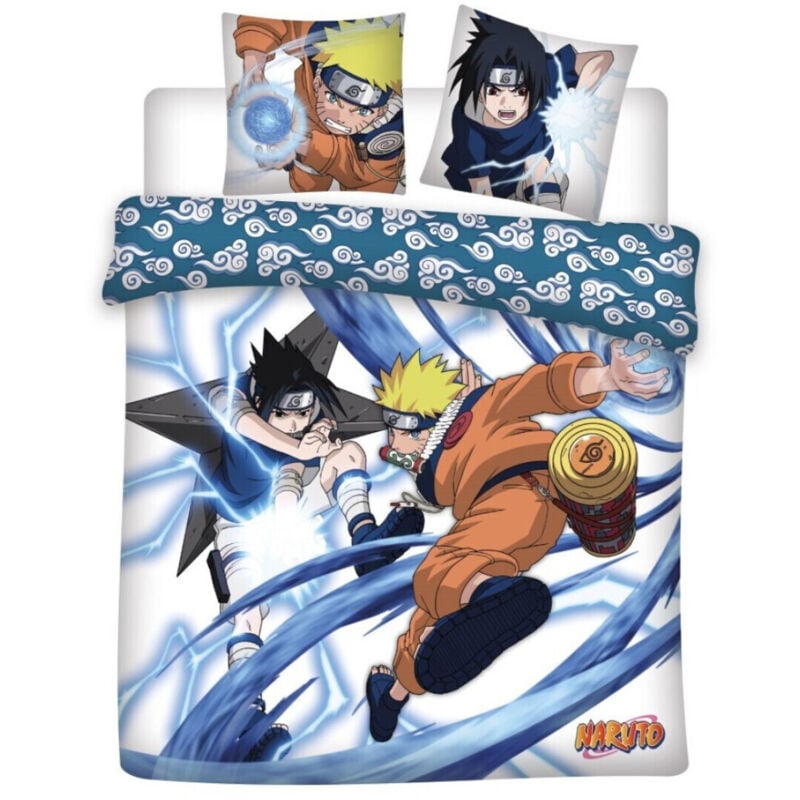 Aymax - Parure de lit réversible Naruto & Itachi - 240 cm x 220 cm