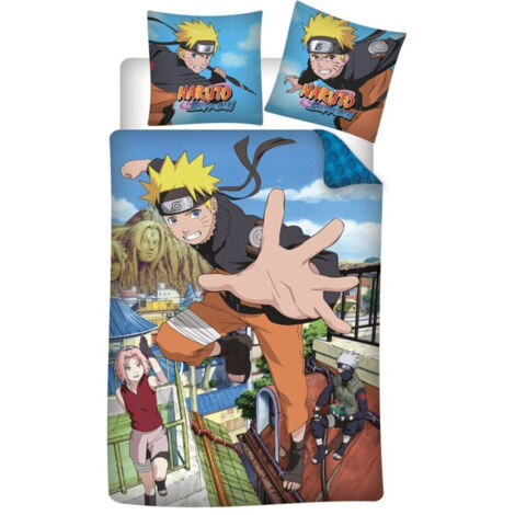 Parure de lit réversible Naruto, Sasuke et Sakura - Multicolors - 140 cm x 200 cm