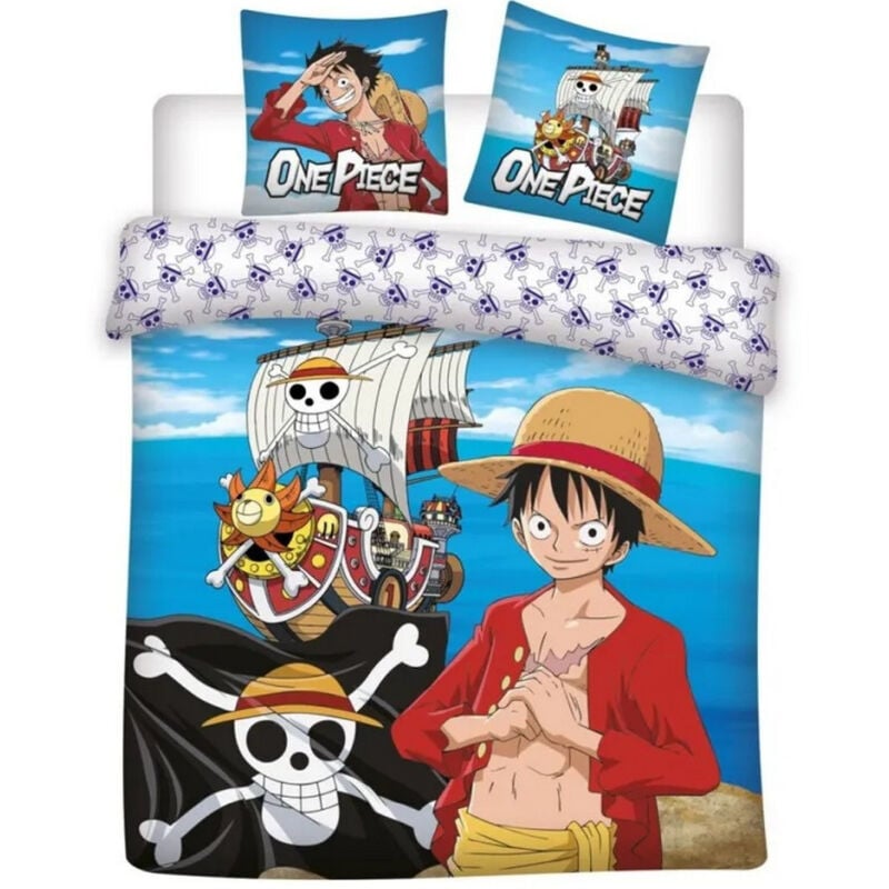 Parure de lit réversible One Piece et son bateau - 240 cm x 220 cm