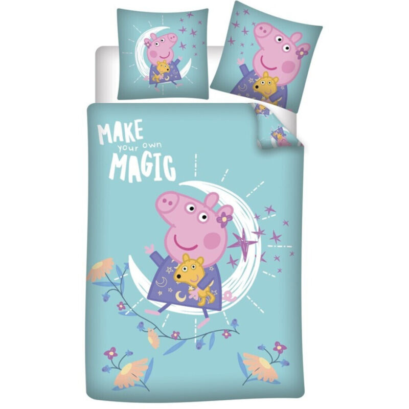 Aymax - Parure de lit réversible - Peppa Pig - 140 cm x 200 cm