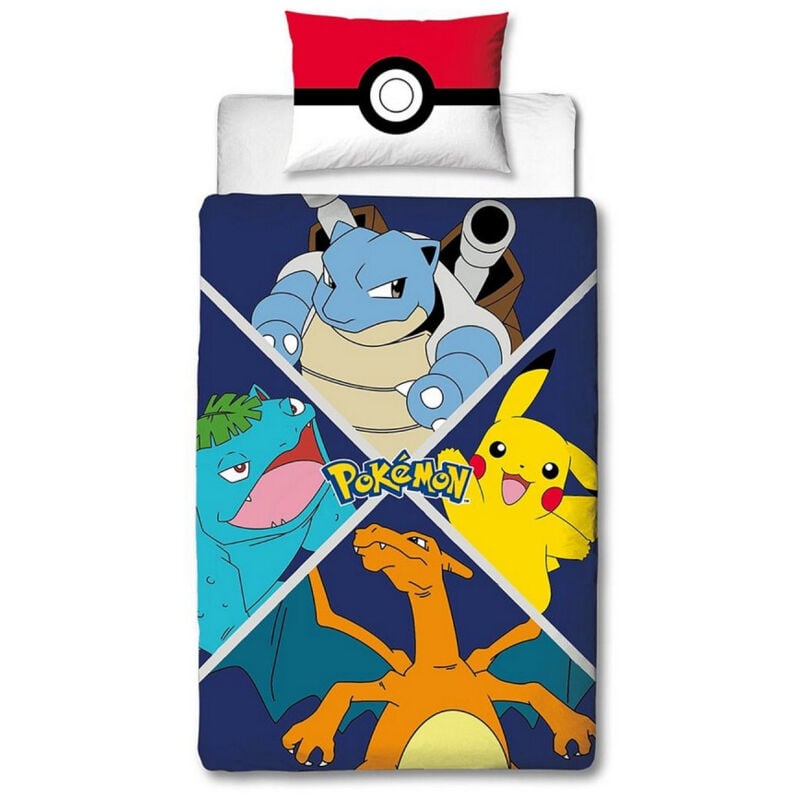 Argofield - Parure de lit réversible Pokemon - Pret au Combat- 135 x 200 cm