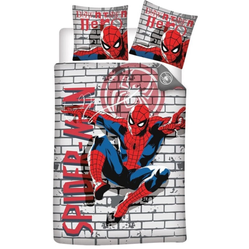 Parure de lit réversible Spiderman - 140 cm x 200 cm