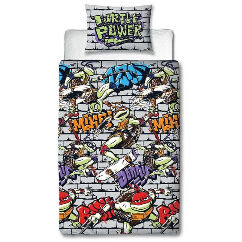 Parure de lit réversible Tortues Ninja (TMTN) Turtle Power -135 x 200 cm