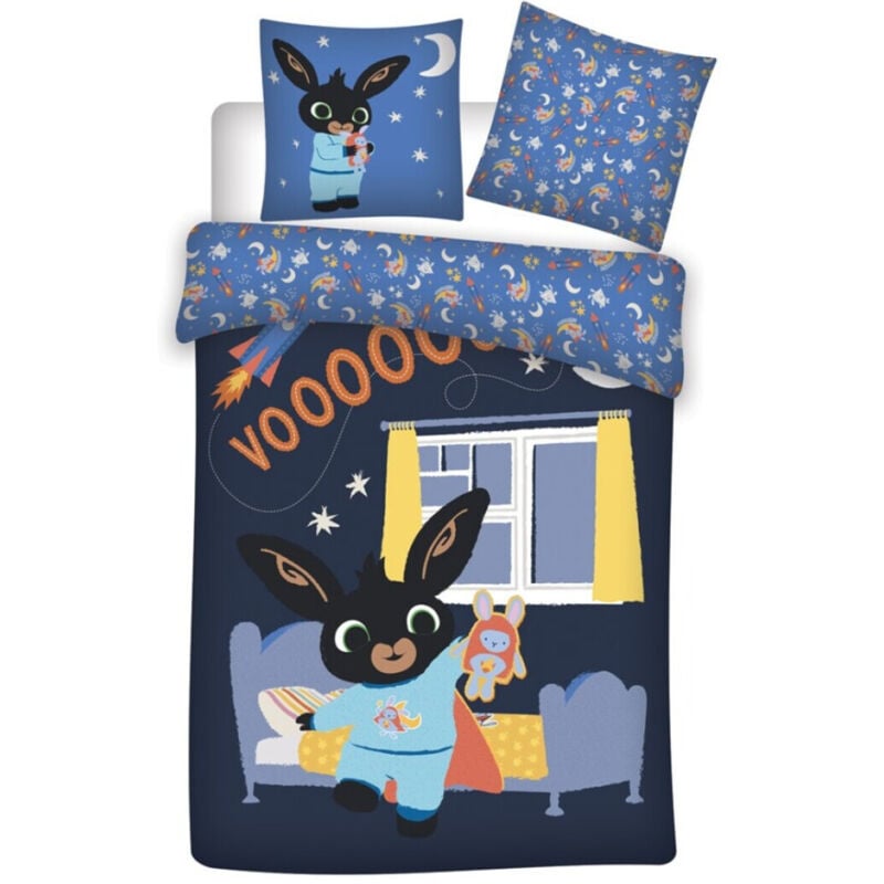 Aymax - Parure de lit réversible Bing Nuit - 140 cm x 200 cm