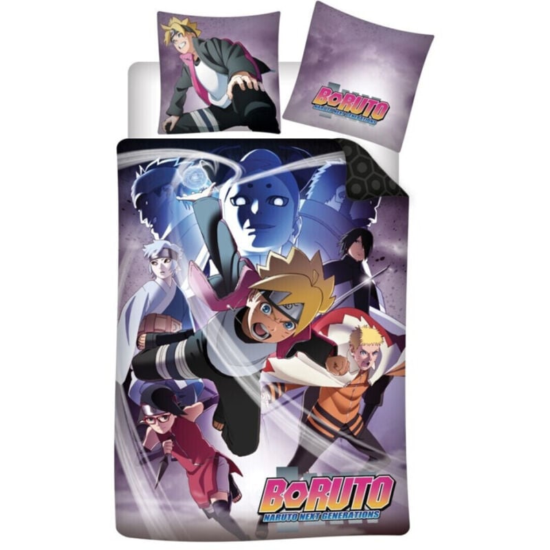 Parure de lit réversible Boruto - Naruto Next Generations - 140 cm x 200 cm