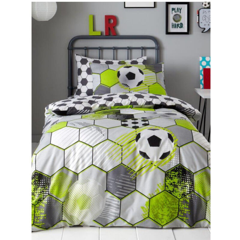 Parure de lit réversible et Taie D'oreiller Football - 137 cm x 200 cm