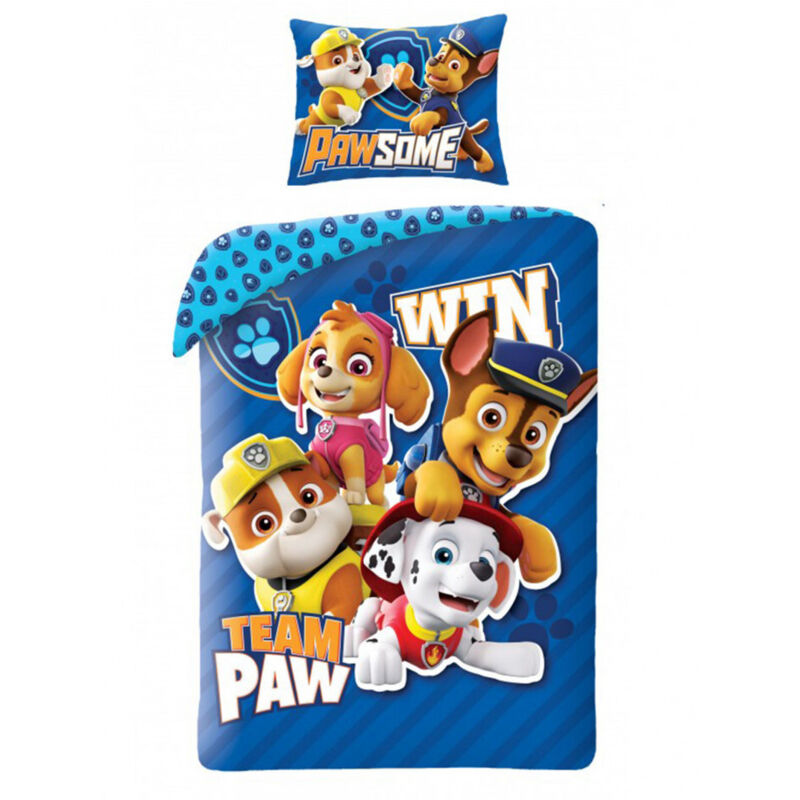 Parure de lit réversible et Taie D'oreiller Pat Patrouille -Team Paw- - 140 cm x 200 cm