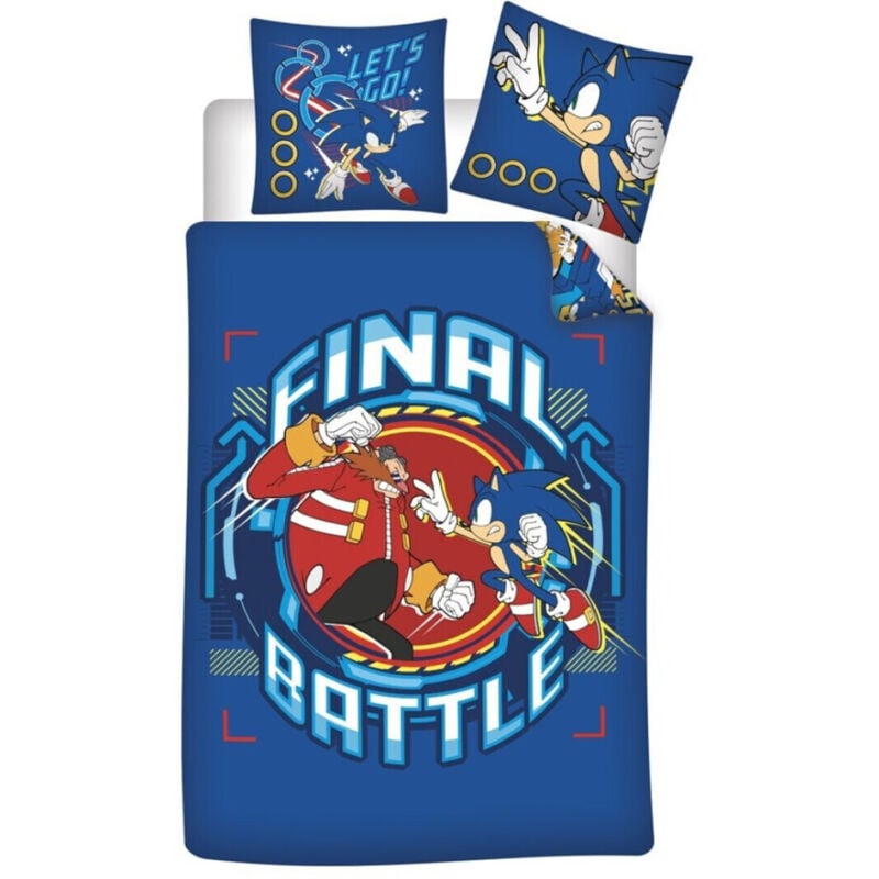 Aymax - Parure de lit réversible Sonic - -Final Battle- - 140 cm x 200 cm