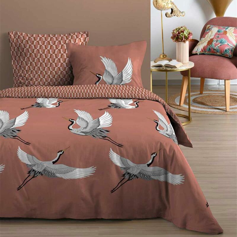 Parure de lit Sakai couleur Marsala 220 x 240 cm