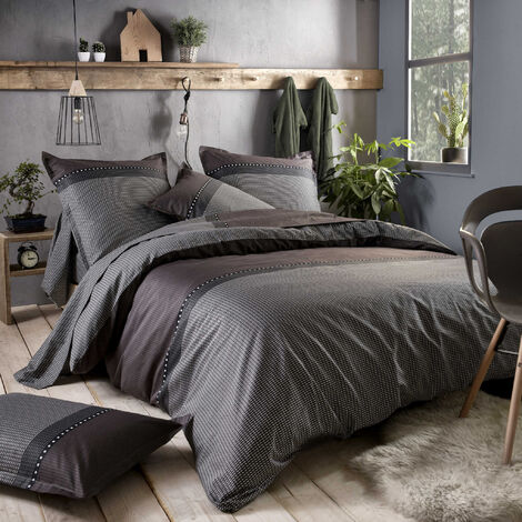 Parure de lit satin de coton Enzo Noir 260x240 cm - Tradilinge