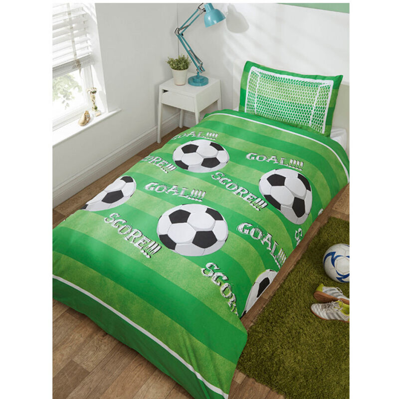 Argofield - Parure de lit simple Football pour lit 135 cm x 200 cm