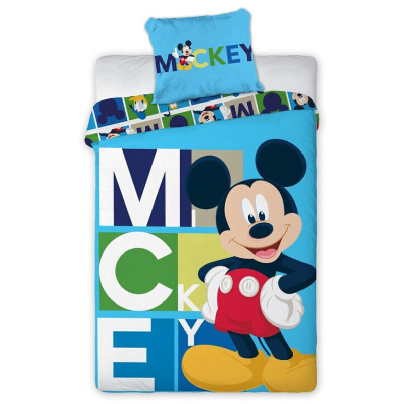 Aymax - Parure de lit simple- Mickey content - 140 cm x 200 cm