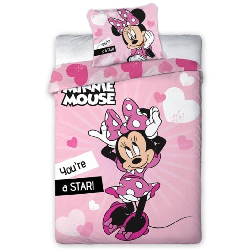 Aymax - Parure de lit simple- Minnie -You're Star- - 140 cm x 200 cm