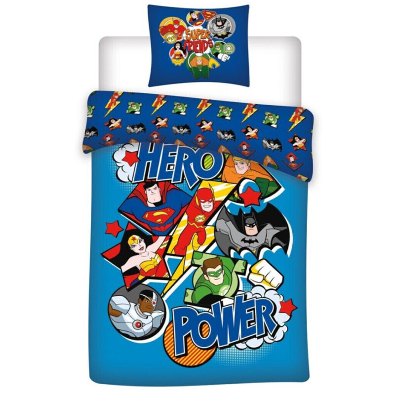 Parure de lit simple - super heros - hero power - 140 cm x 200 cm