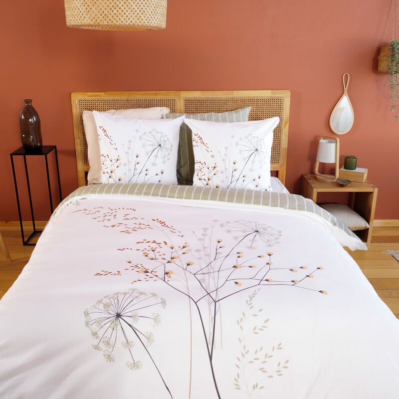 Linnea - Parure de lit soliflore coton Taie 63x63 cm 240x220 cm